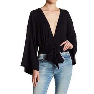 NWOT Free People cropped wrap top